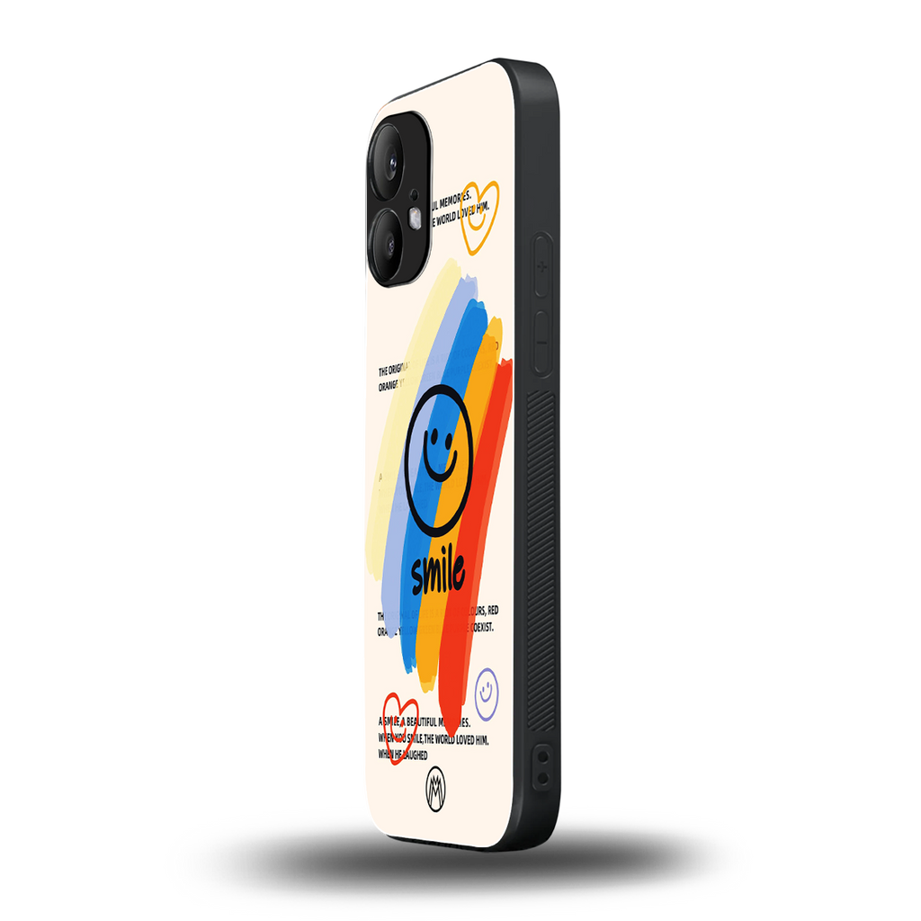 smile colourful back phone cover | glass case for nothing phone 2