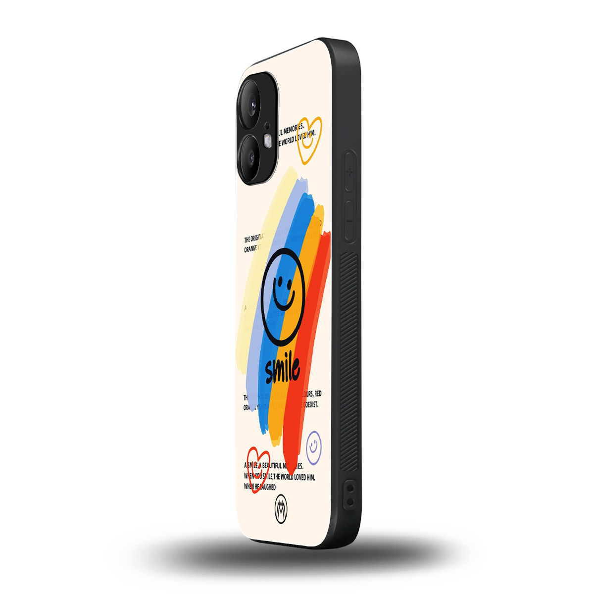 smile colourful back phone cover | glass case for nothing phone 2