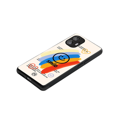 smile colourful back phone cover | glass case for nothing phone 2