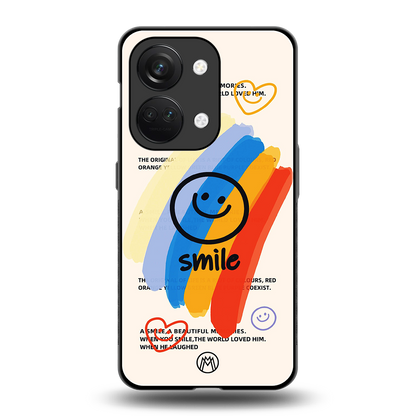 smile colourful back phone cover | glass case for oneplus nord 3