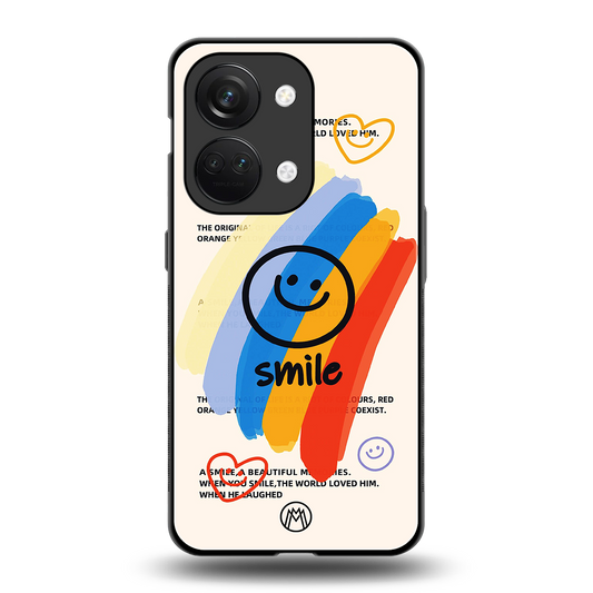 smile colourful back phone cover | glass case for oneplus nord 3
