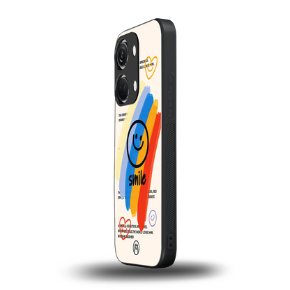 smile colourful back phone cover | glass case for oneplus nord 3
