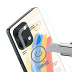 smile colourful back phone cover | glass case for oneplus nord 3