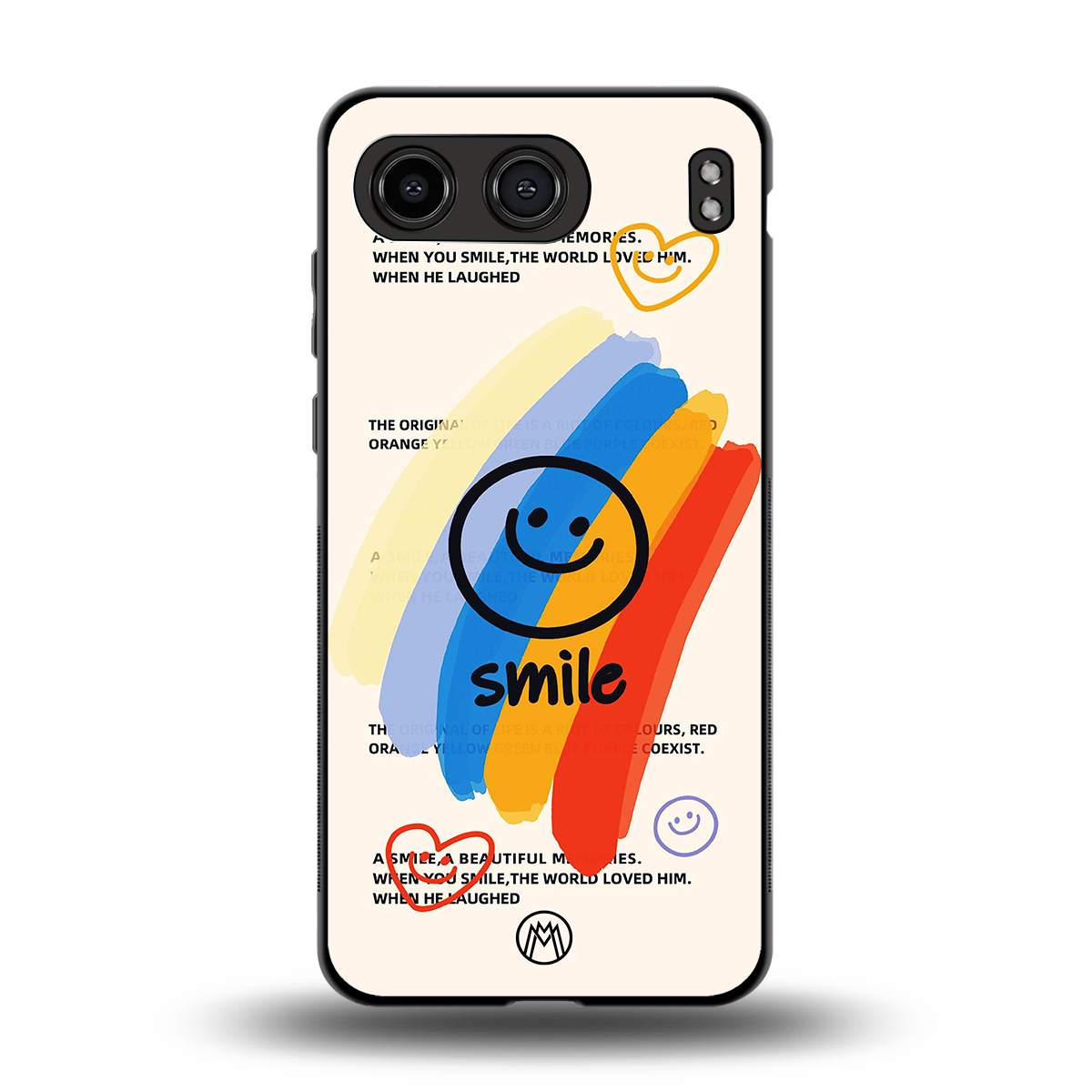 smile colourful back phone cover | glass case for oneplus nord 4