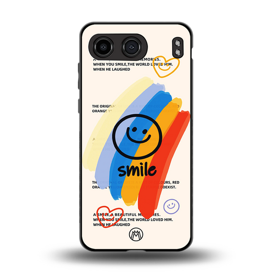 smile colourful back phone cover | glass case for oneplus nord 4