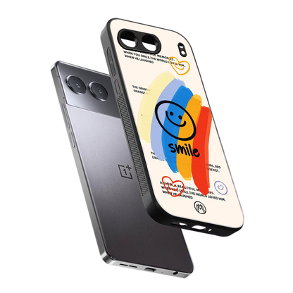 smile colourful back phone cover | glass case for oneplus nord 4