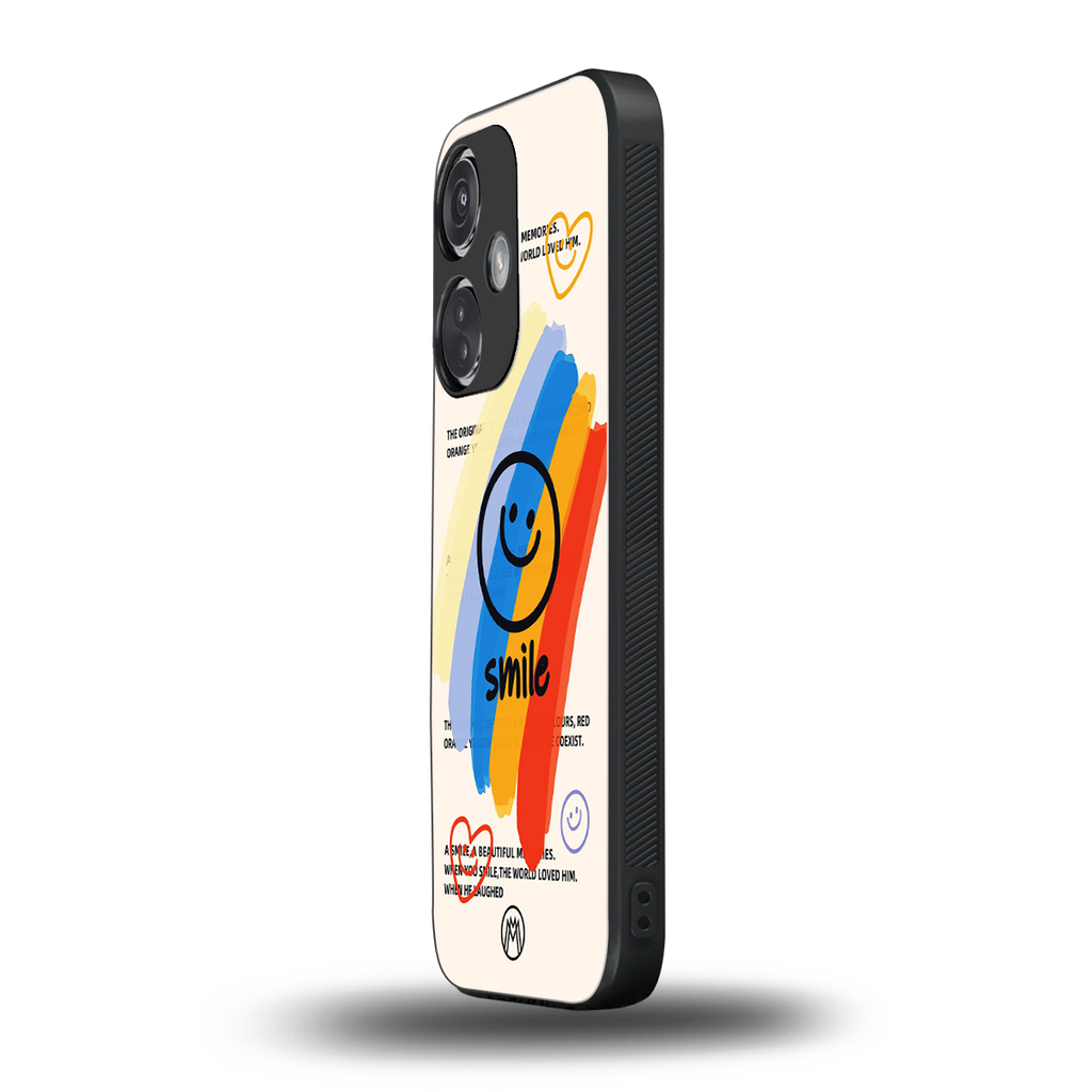 smile colourful back phone cover | glass case for oneplus nord ce 3