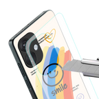 smile colourful back phone cover | glass case for oneplus nord ce 3
