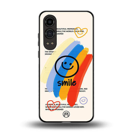 smile colourful back phone cover | glass case for oneplus nord ce 4 lite