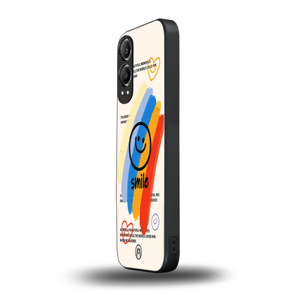 smile colourful back phone cover | glass case for oneplus nord ce 4 lite
