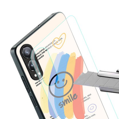 smile colourful back phone cover | glass case for oneplus nord ce 4 lite