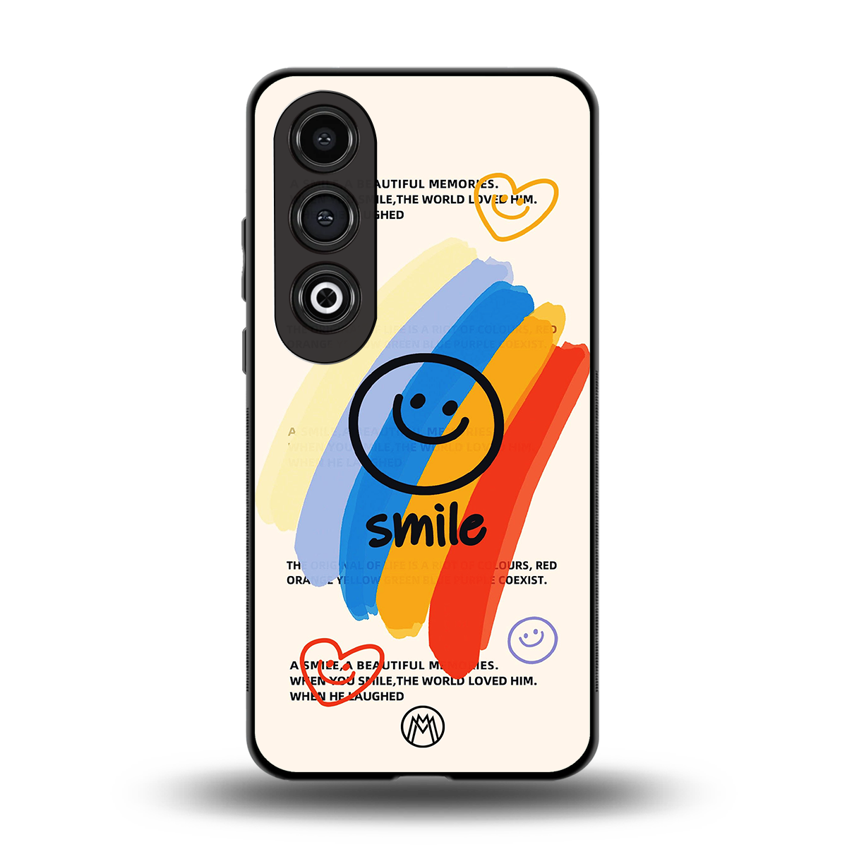 smile colourful back phone cover | glass case for oneplus nord ce 4