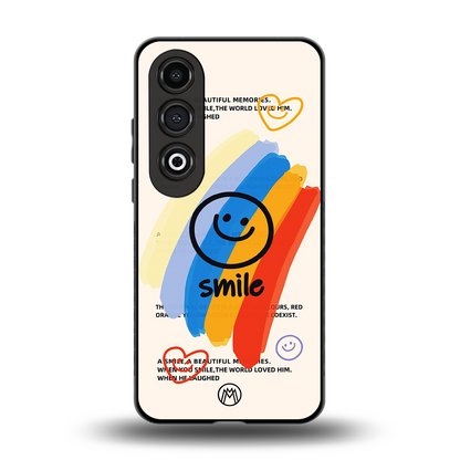smile colourful back phone cover | glass case for oneplus nord ce 4