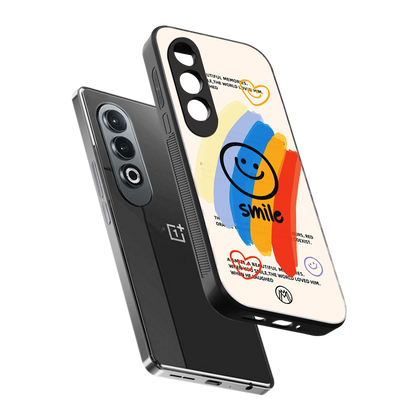 smile colourful back phone cover | glass case for oneplus nord ce 4
