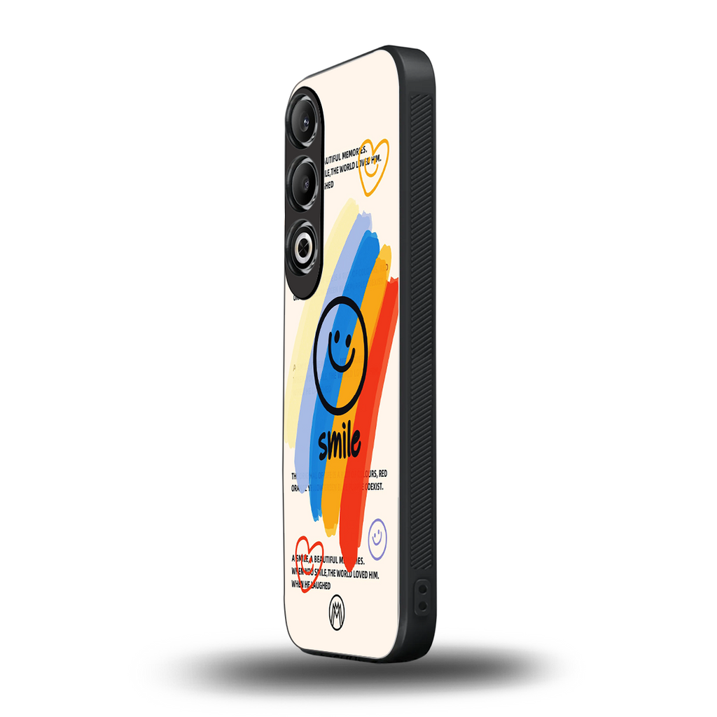 smile colourful back phone cover | glass case for oneplus nord ce 4