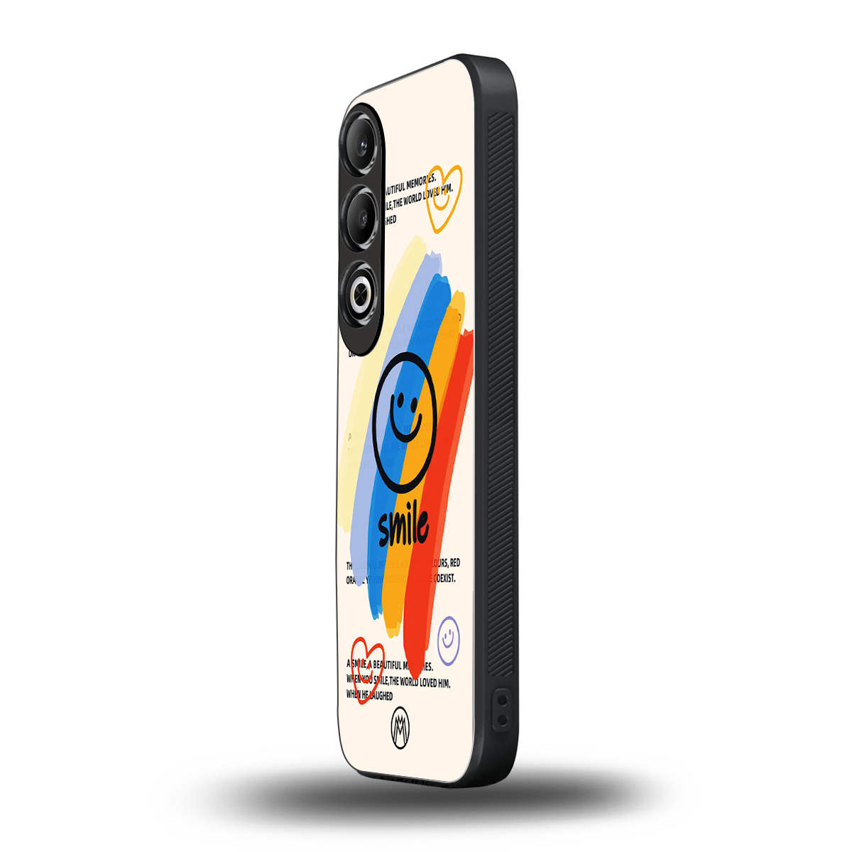 smile colourful back phone cover | glass case for oneplus nord ce 4