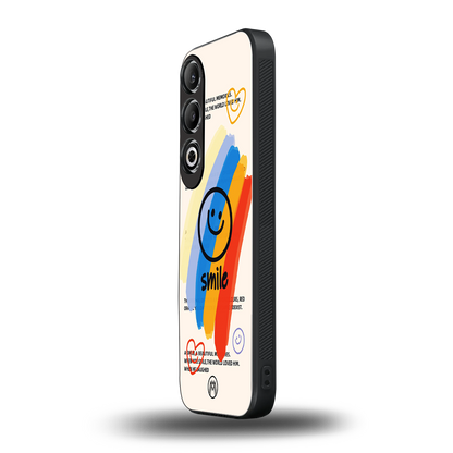 smile colourful back phone cover | glass case for oneplus nord ce 4