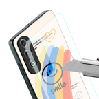 smile colourful back phone cover | glass case for oneplus nord ce 4