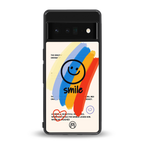 smile colourful back phone cover | glass case for google pixel 6 pro
