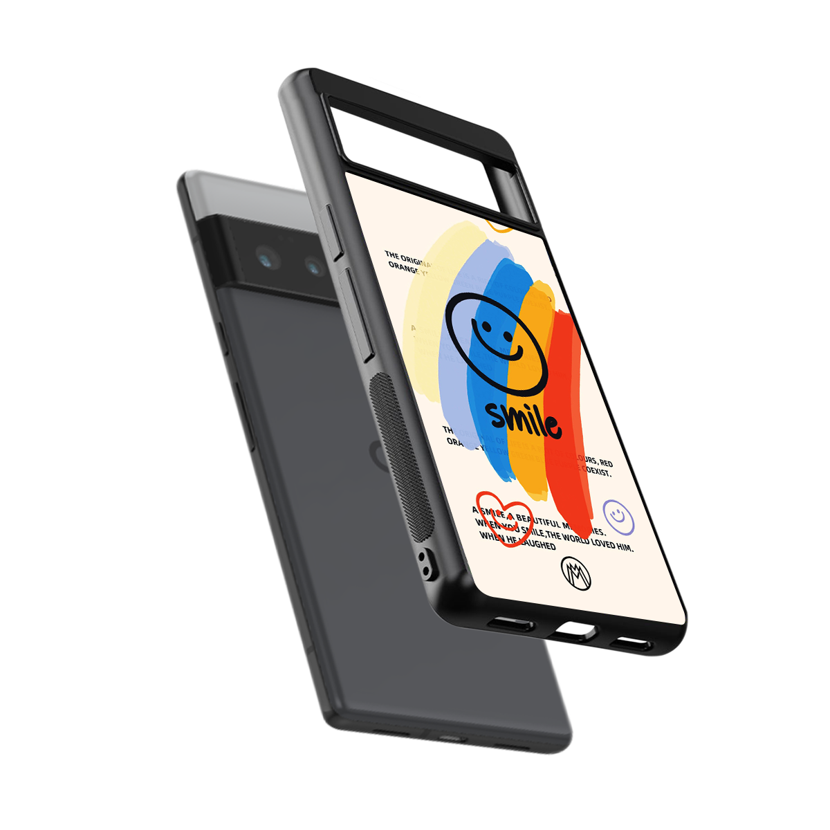 smile colourful back phone cover | glass case for google pixel 6 pro