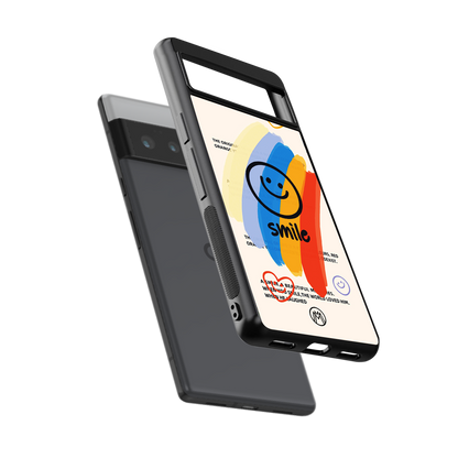smile colourful back phone cover | glass case for google pixel 6 pro