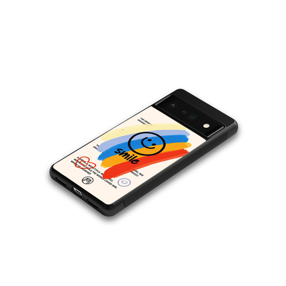 smile colourful back phone cover | glass case for google pixel 6 pro