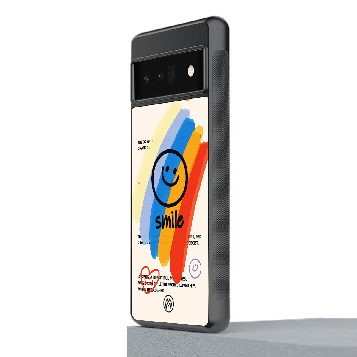 smile colourful back phone cover | glass case for google pixel 6 pro