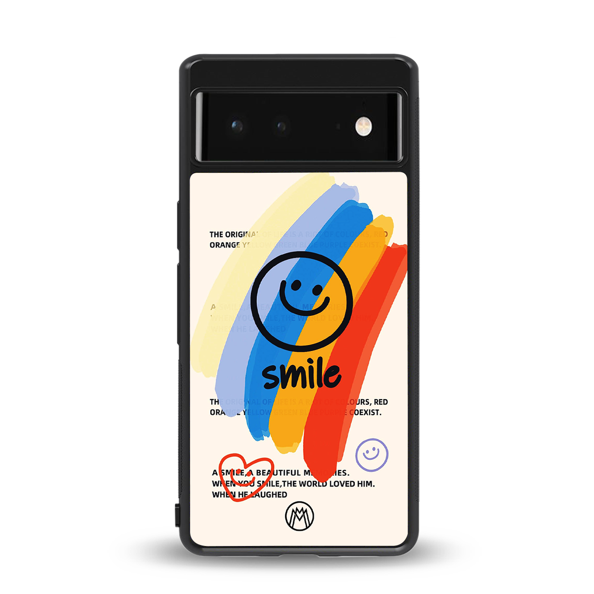 smile colourful back phone cover | glass case for google pixel 6