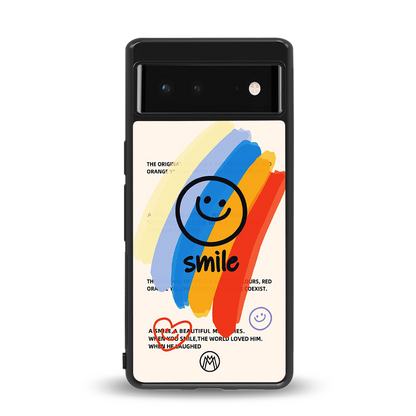 smile colourful back phone cover | glass case for Google Pixel 6A