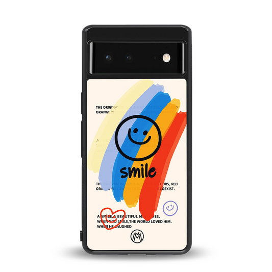 smile colourful back phone cover | glass case for Google Pixel 6A