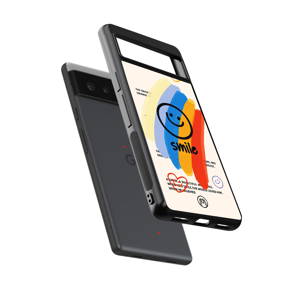 smile colourful back phone cover | glass case for google pixel 6