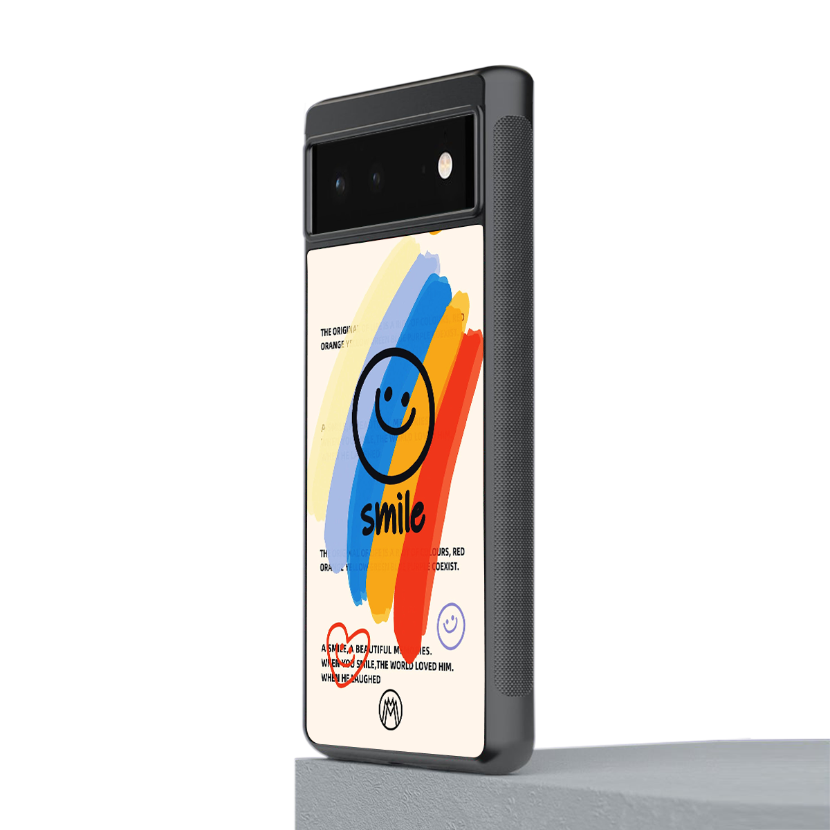 smile colourful back phone cover | glass case for google pixel 6