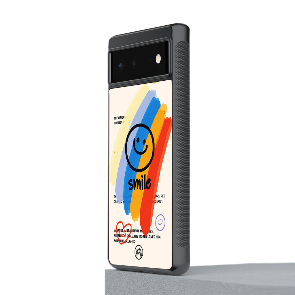 smile colourful back phone cover | glass case for Google Pixel 6A