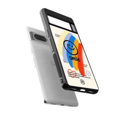 smile colourful back phone cover | glass case for google pixel 7 pro