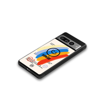 smile colourful back phone cover | glass case for google pixel 7 pro