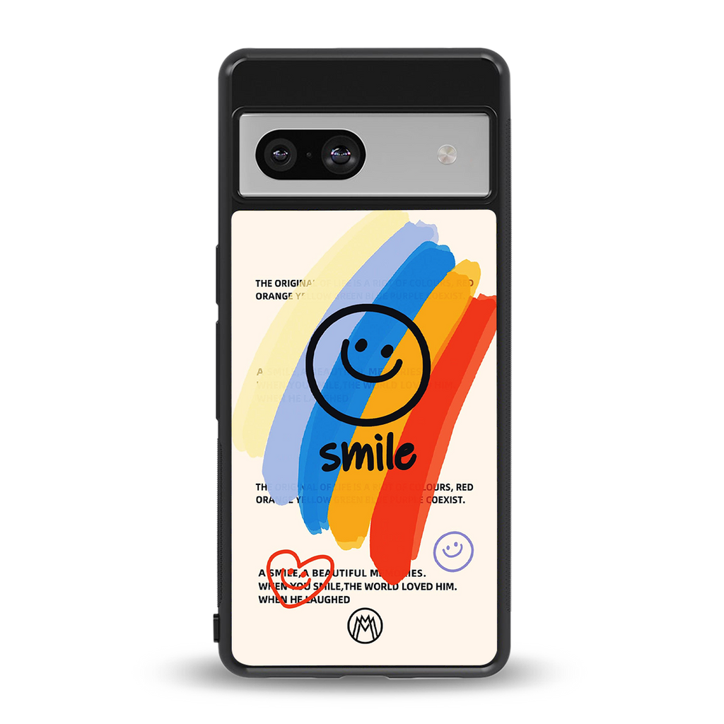 smile colourful back phone cover | glass case for Google Pixel 7
