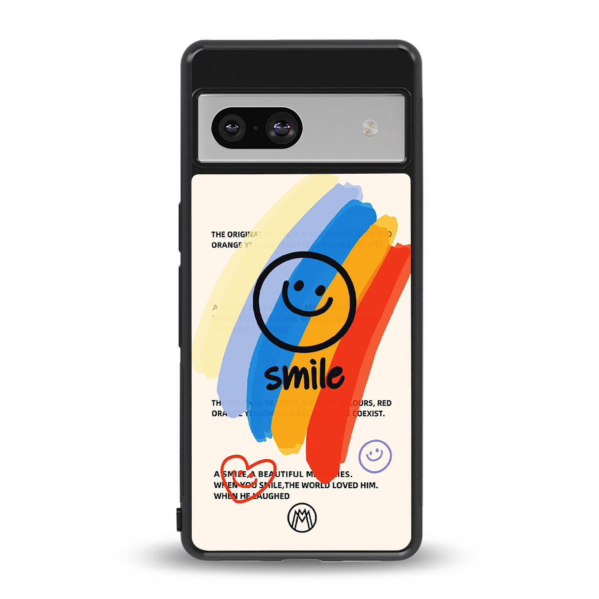 smile colourful back phone cover | glass case for Google Pixel 7