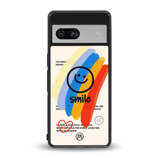 smile colourful back phone cover | glass case for Google Pixel 7A