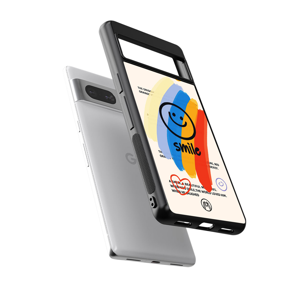 smile colourful back phone cover | glass case for Google Pixel 7