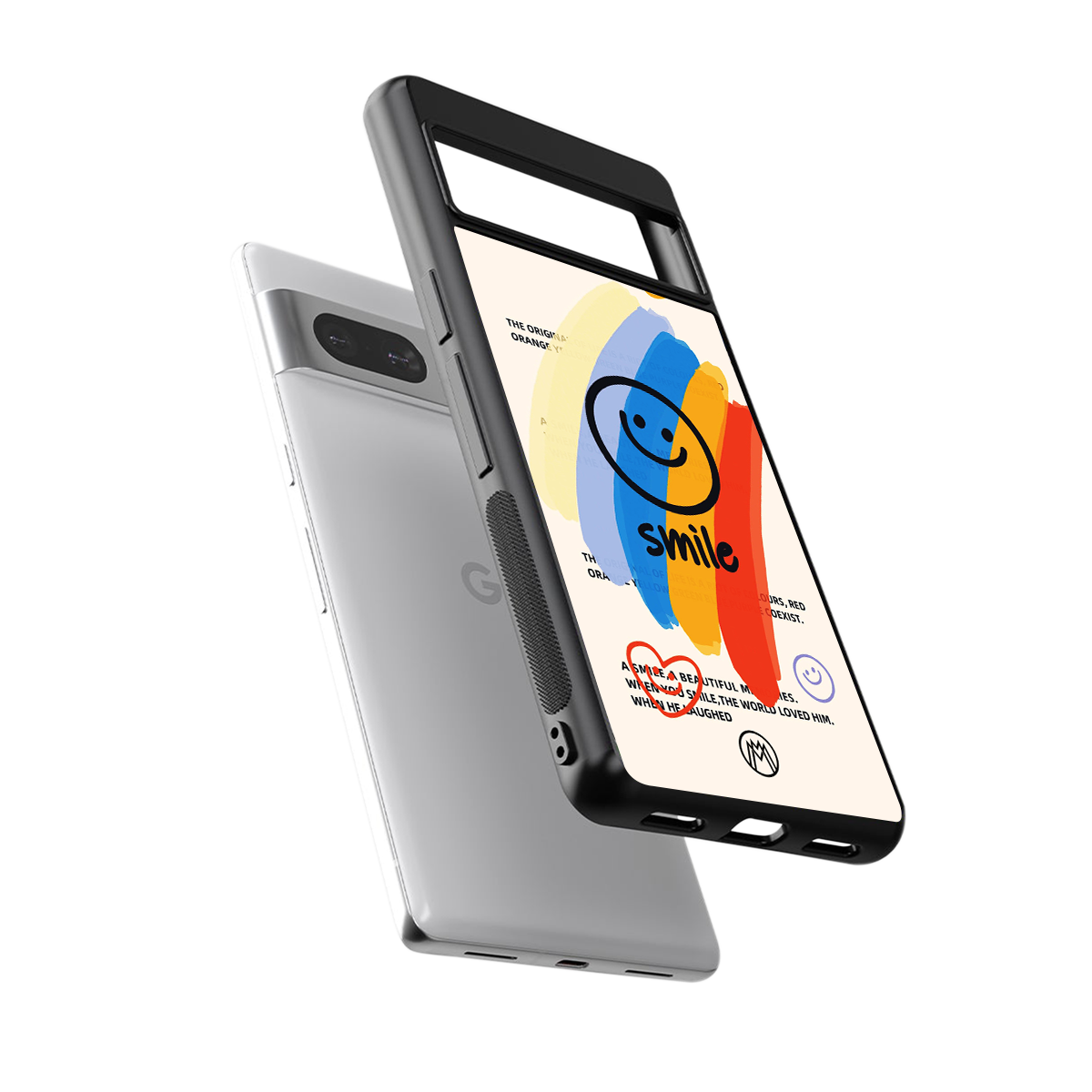smile colourful back phone cover | glass case for Google Pixel 7