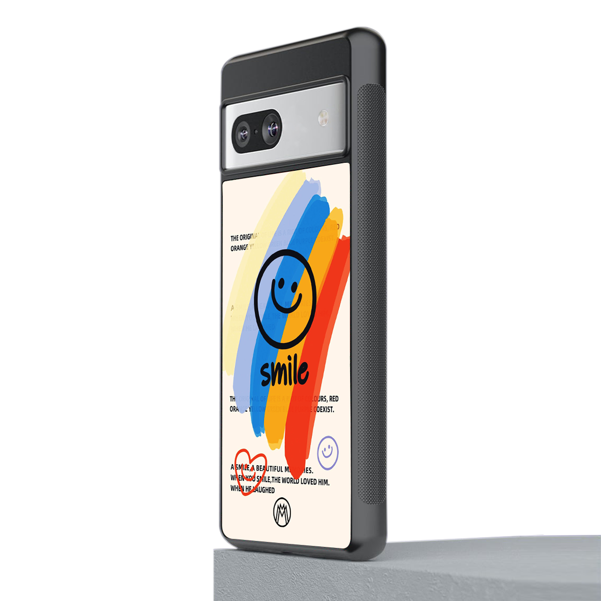 smile colourful back phone cover | glass case for Google Pixel 7A
