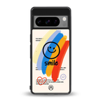smile colourful back phone cover | glass case for google pixel 8 pro