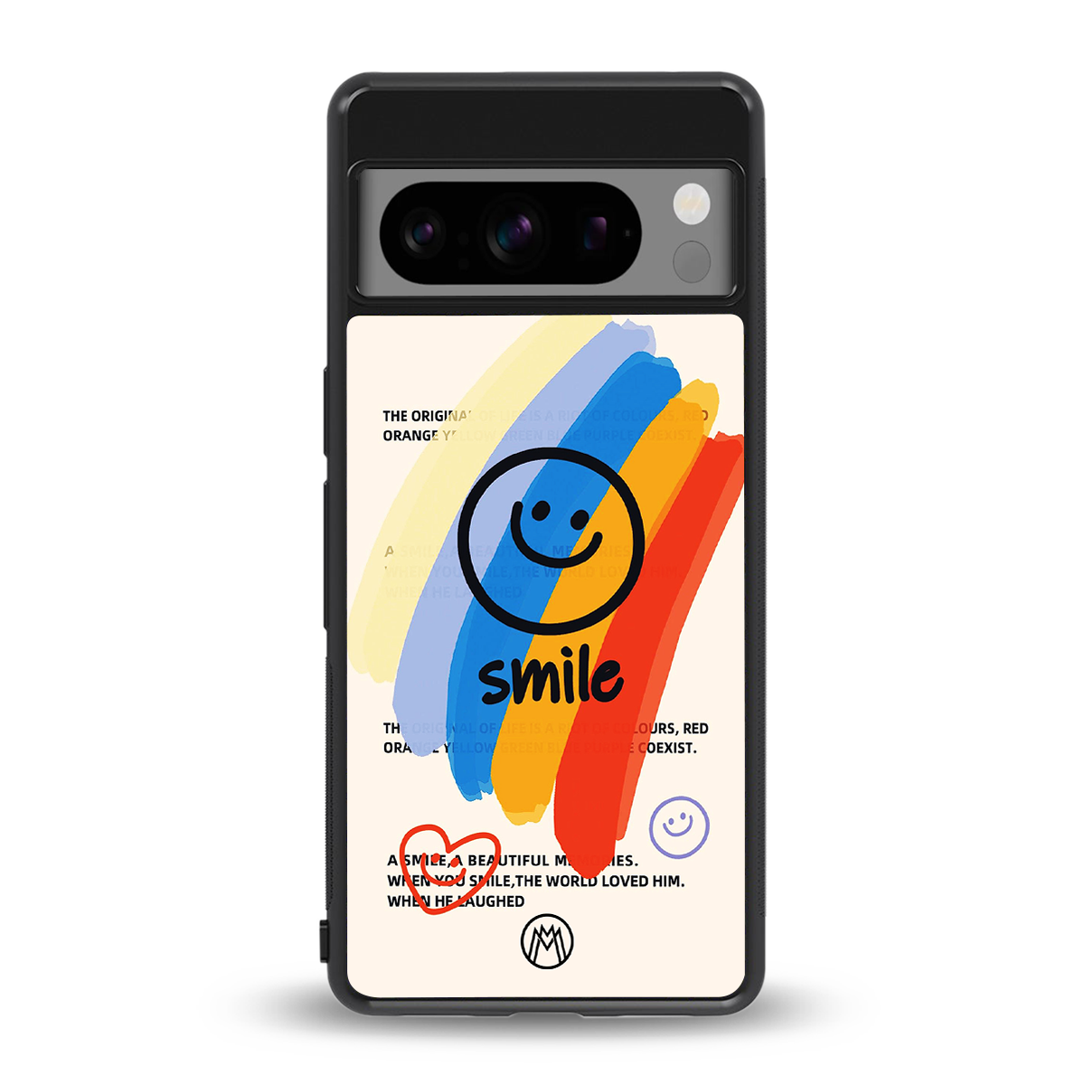 smile colourful back phone cover | glass case for google pixel 8 pro