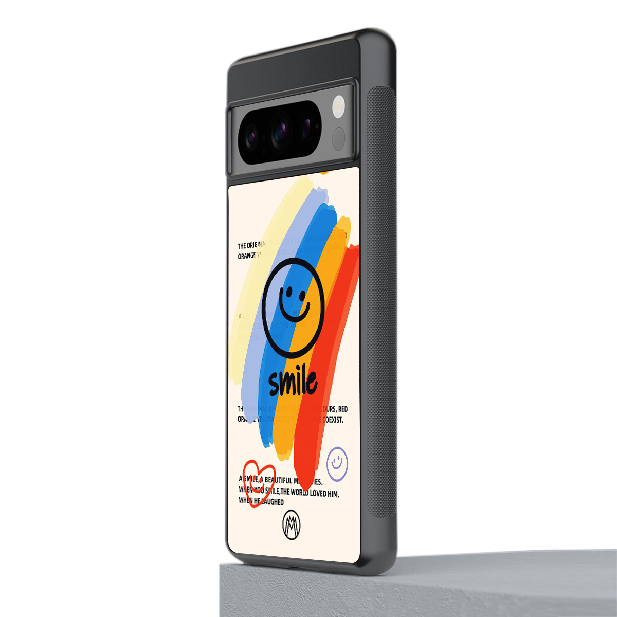 smile colourful back phone cover | glass case for google pixel 8 pro