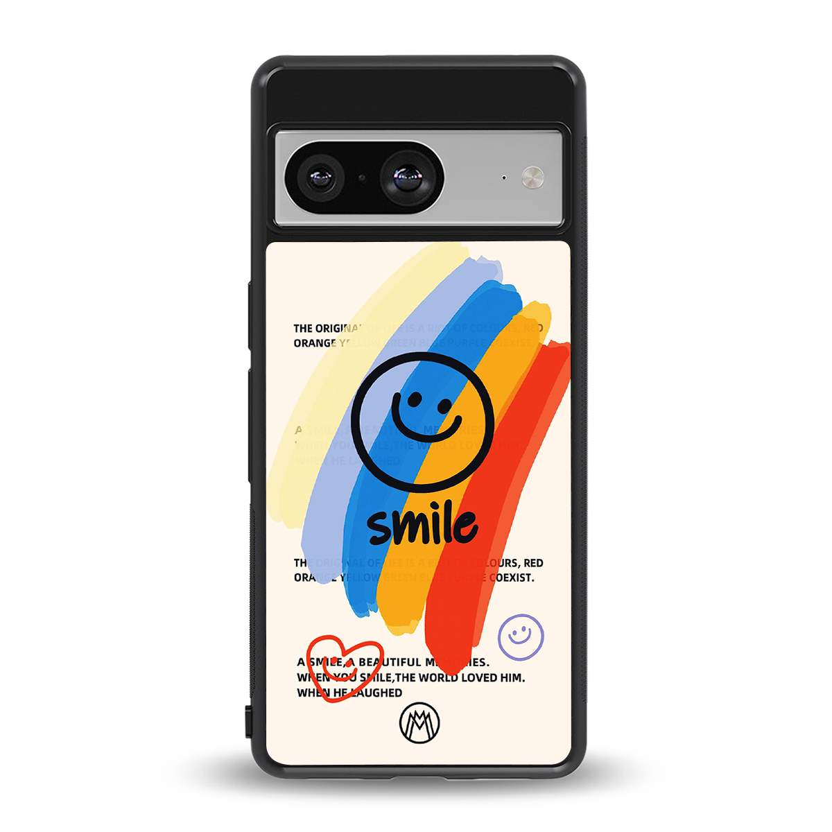 smile colourful back phone cover | glass case for Google Pixel 8