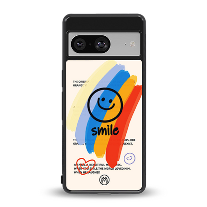 smile colourful back phone cover | glass case for Google Pixel 8