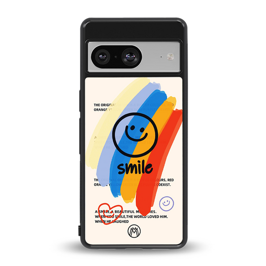 smile colourful back phone cover | glass case for Google Pixel 8