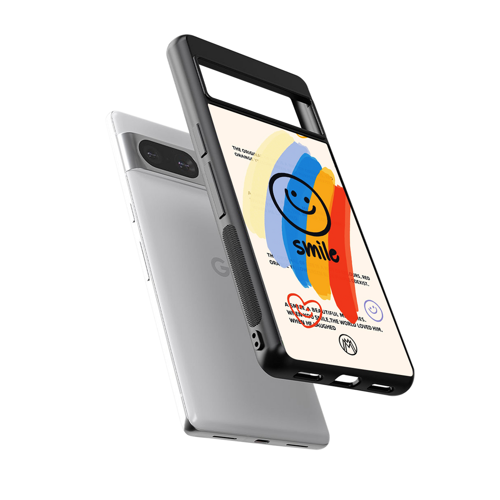 smile colourful back phone cover | glass case for Google Pixel 8