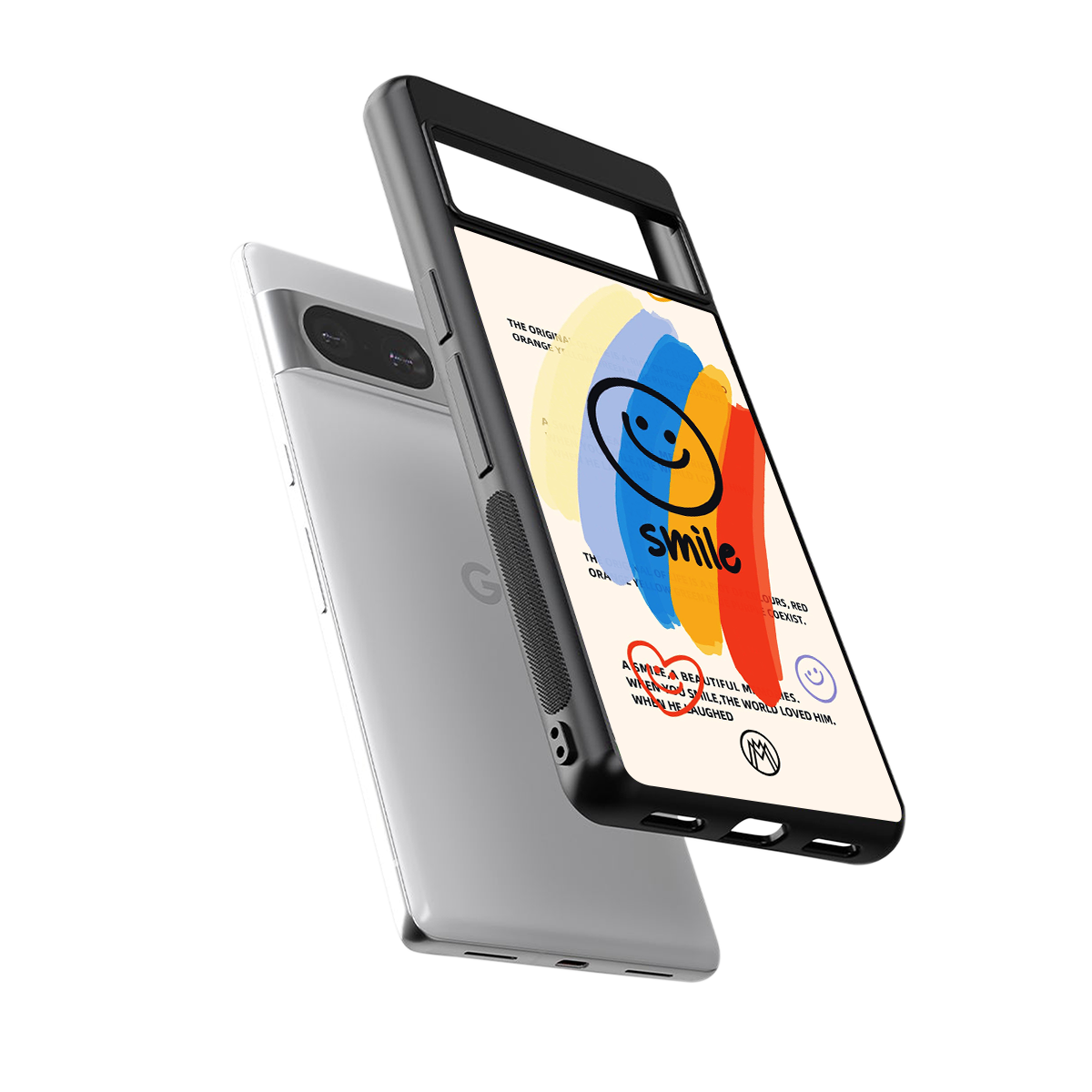smile colourful back phone cover | glass case for Google Pixel 8