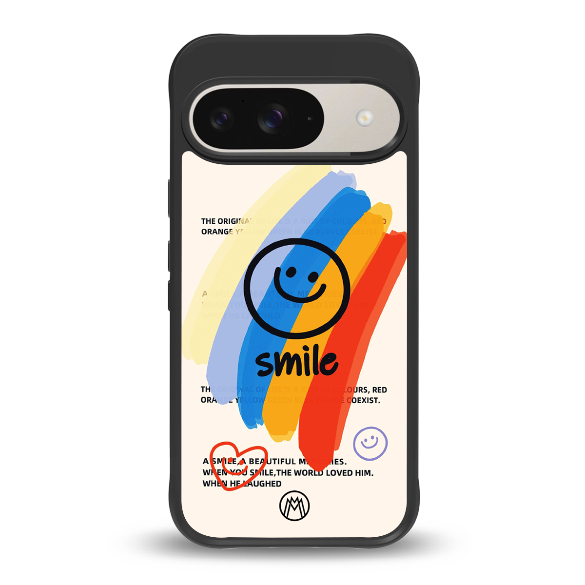 smile colourful back phone cover | glass case for google pixel 9